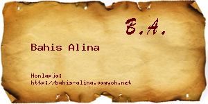 Bahis Alina névjegykártya